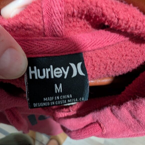 Men's Hurley Hooded Sweatshirt Red - Picture 4 of 5